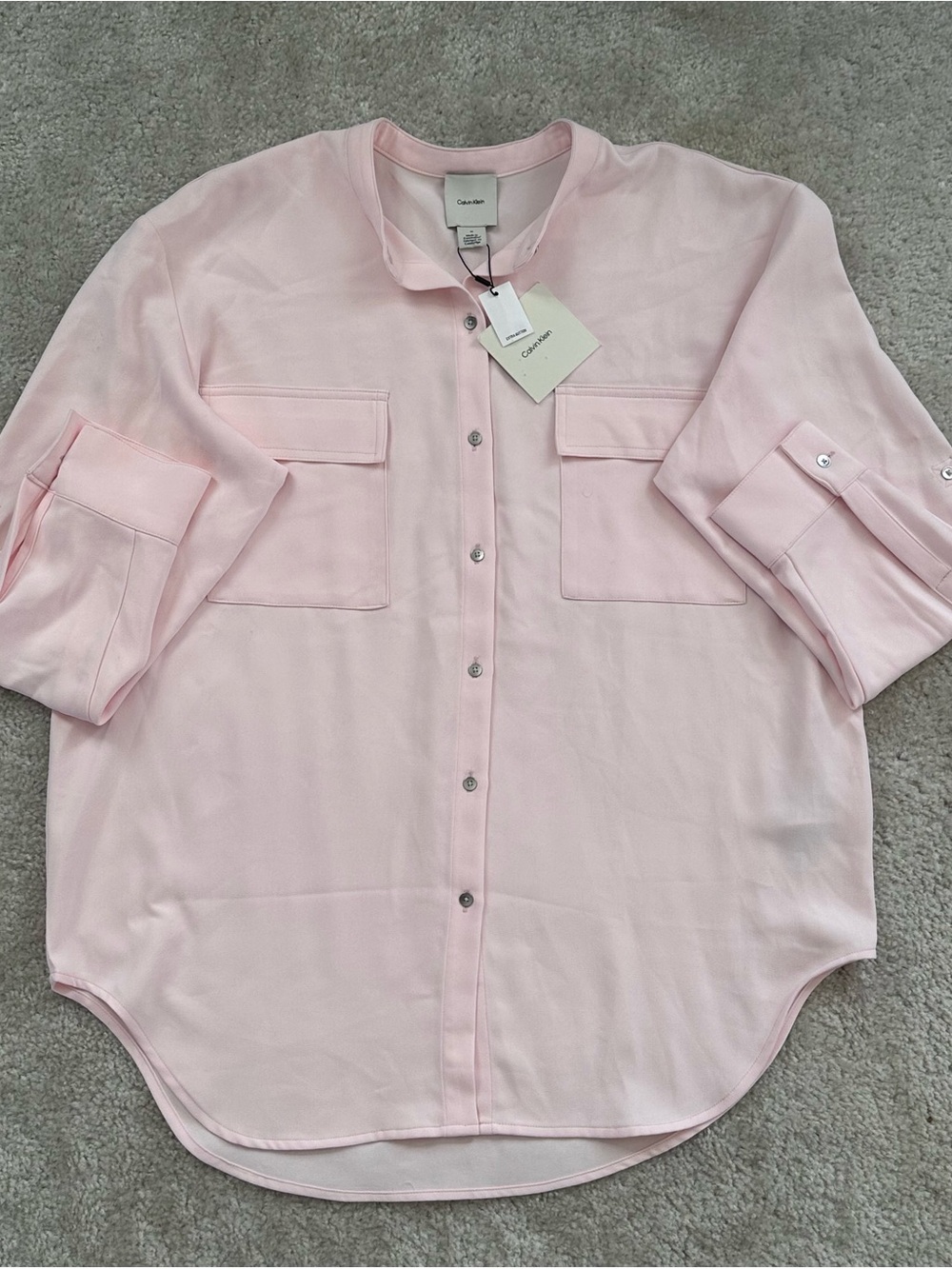 Calvin Klein - Women's Crepe Relaxed Button-Front Shirt
